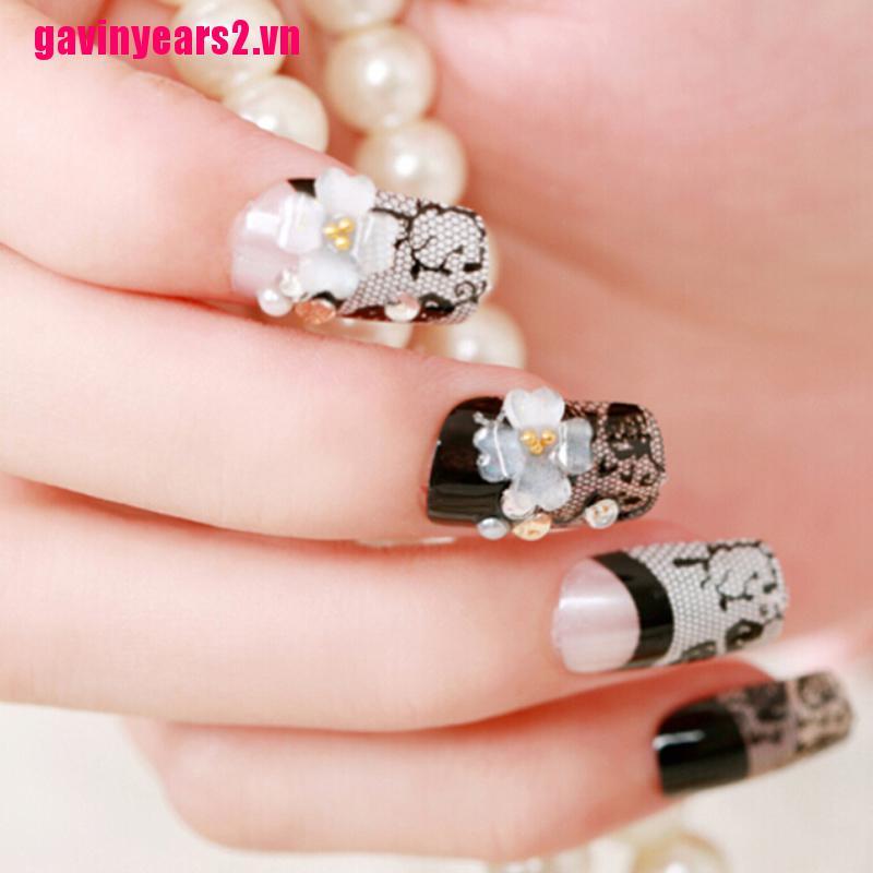 (Hàng Mới Về) Bộ 24 Móng Tay Giả Đính Đá Đáng Yêu