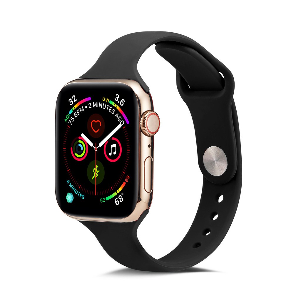 Dây đồng hồ bằng silicone thay thế cho Apple iWatch 1/2/3/4/5/6/se 42mm/44mm/38mm/40mm