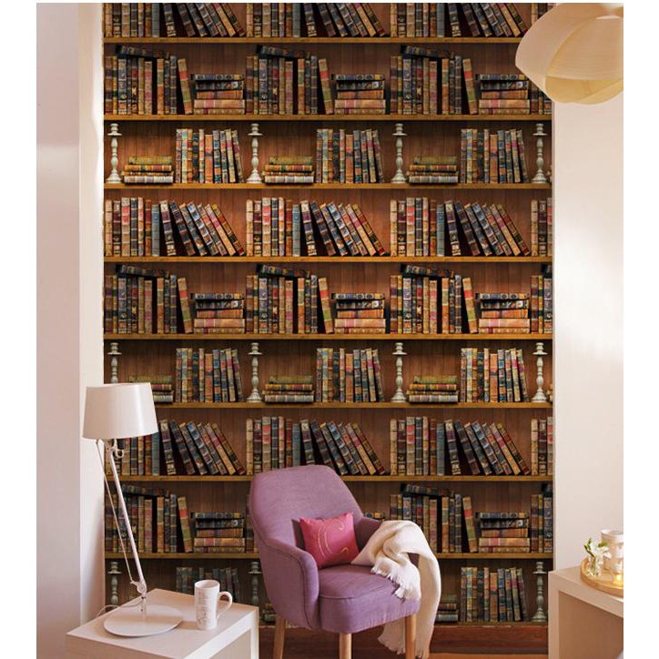 1m giấy dán tường kệ sách 3D - khổ rộng 45cm có keo sẵn | BigBuy360 - bigbuy360.vn