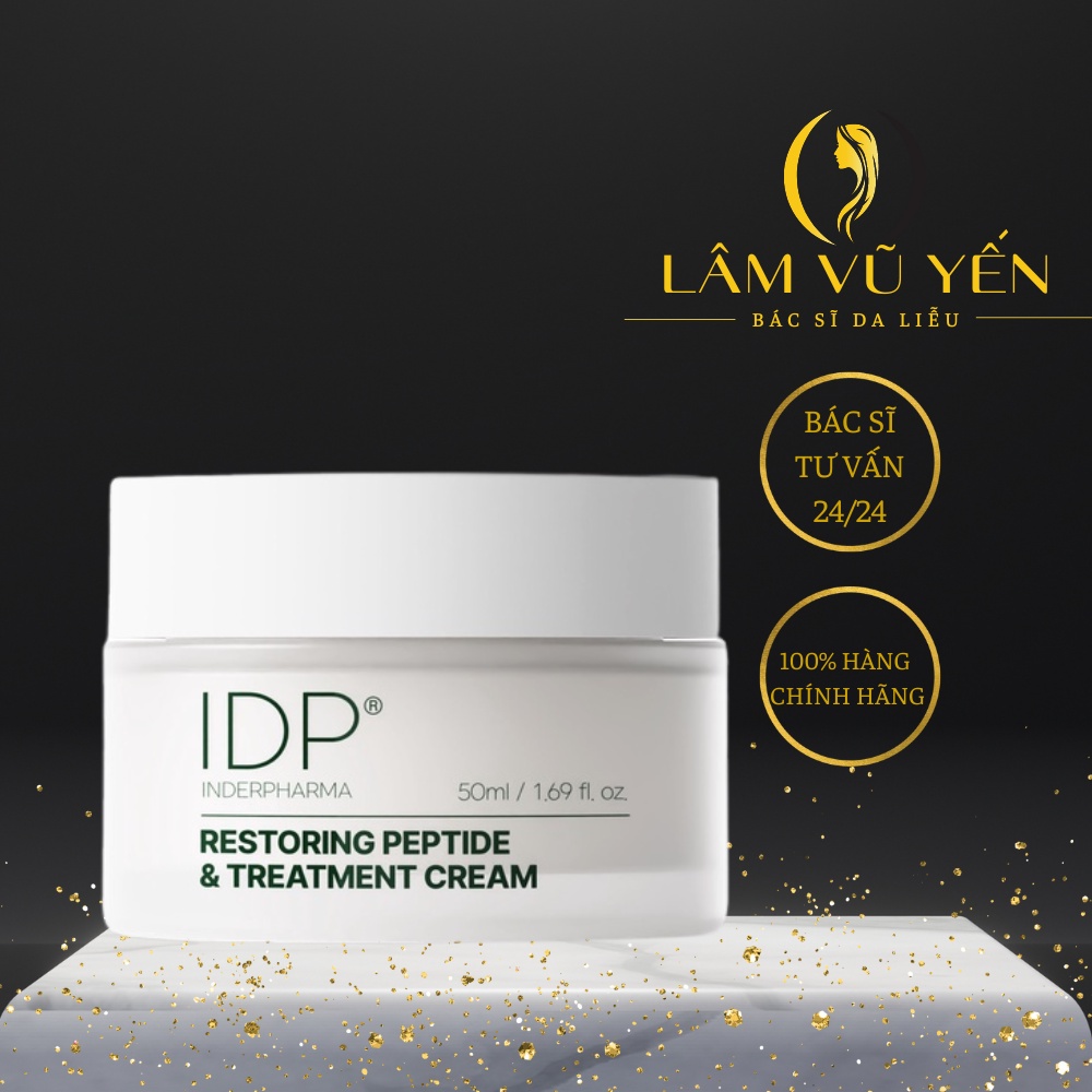 Kem Dưỡng Ẩm Phục Hồi & Cấp Ẩm IDP Inderpharma Restoring Peptide And Treatment Cream - Hũ 50ml - Dr.Lâm Vũ Yến