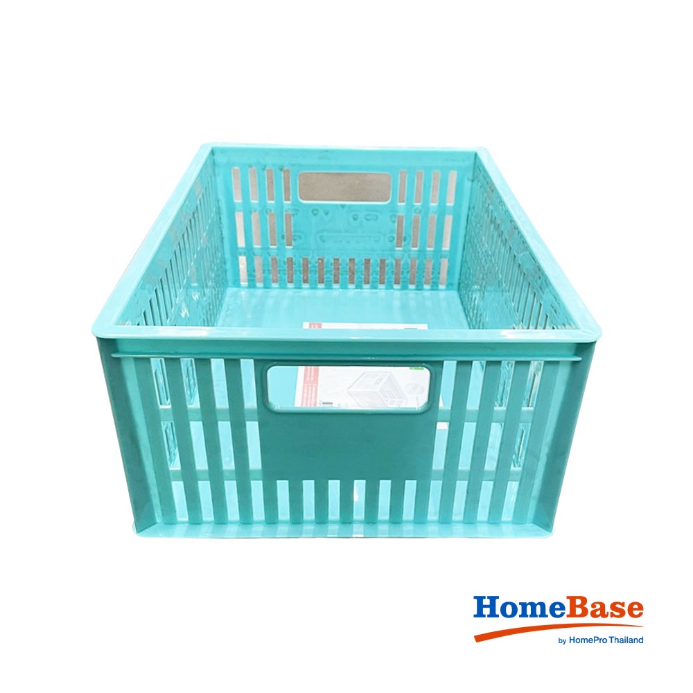 HomeBase ME LIVING Hộp đựng đồ nhỏ bằng nhựa có thể xếp chồng lên nhau Thái Lan 591 W30xD23.5xH12.5cm màu xanh dương