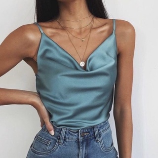 áo dây lụa cổ đổ thiết kế
