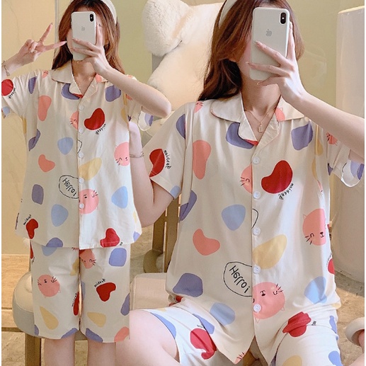 Bộ đồ bầu và sau sinh cho con bú ti ẢNH THẬT - Đồ bộ bầu lửng - Quần áo ngủ bà bầu mặc nhà thời trang mùa hè chất đẹp