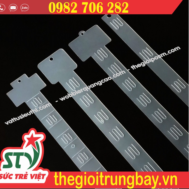 Dây nhựa treo quảng cáo sản phẩm, bánh kẹo giá rẻ