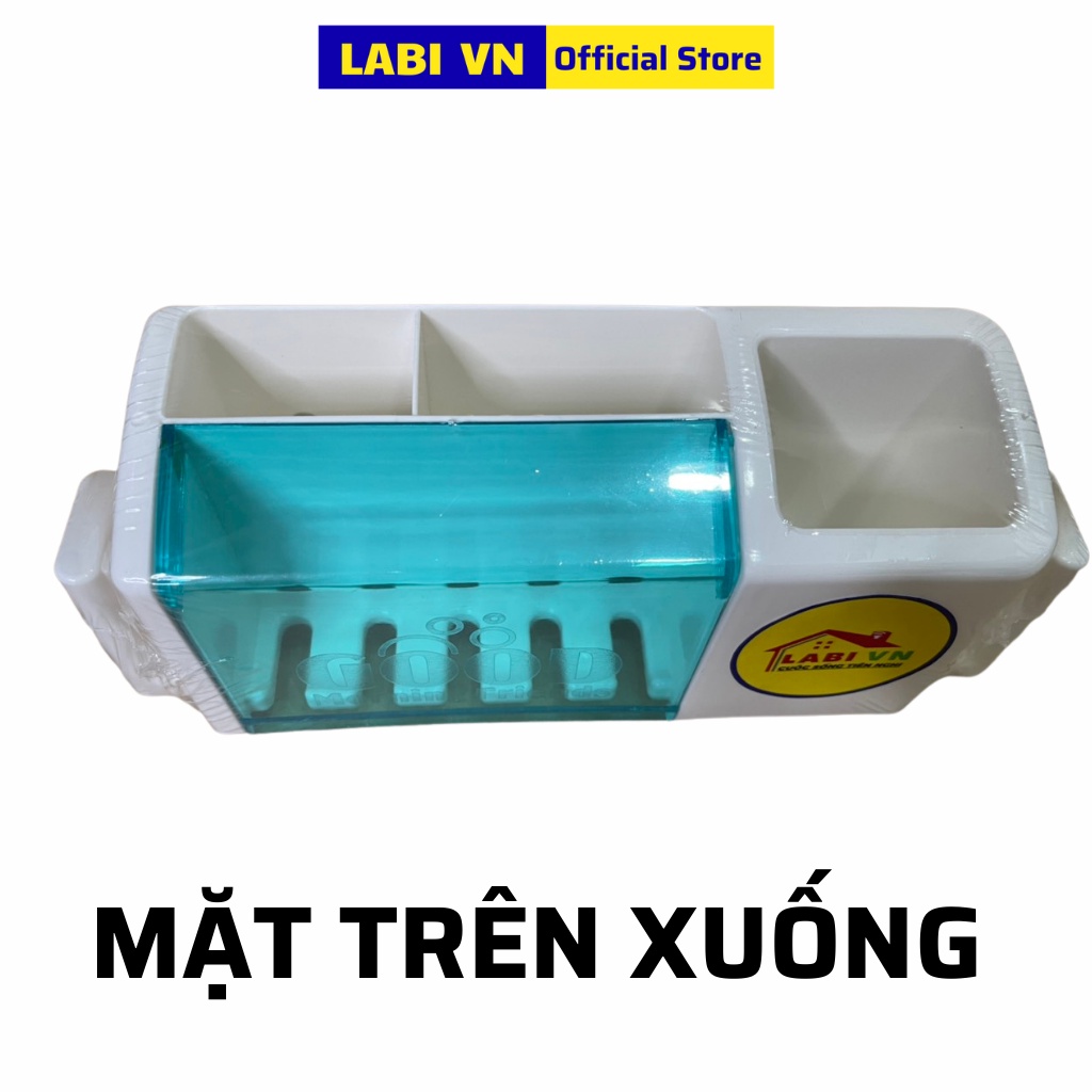 Kệ để bàn chảy đánh răng, kem đánh răng dán tường không cần khoan vít LABI VN LB211