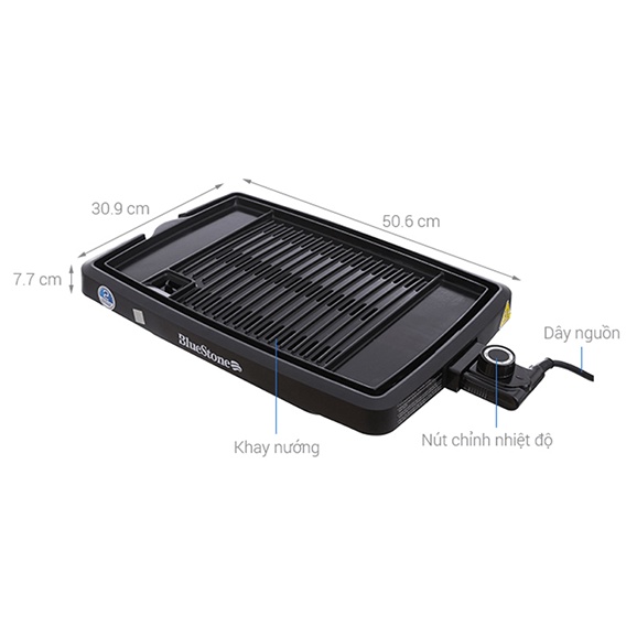 Mua1 Tặng1 Quà 0đ) Bếp vỉ nướng điện không khói BBQ Bluestone EGB-7406 1400 W .Chống dính siêu bền ,bảo hành 24 tháng