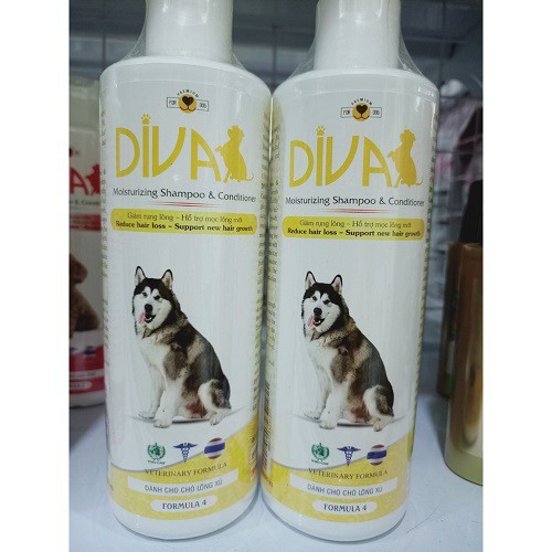 [CHÍNH HÃNG] SỮA TẮM DIVA DƯỠNG ẨM CHO CHÓ LÔNG XÙ - CHAI 400ML