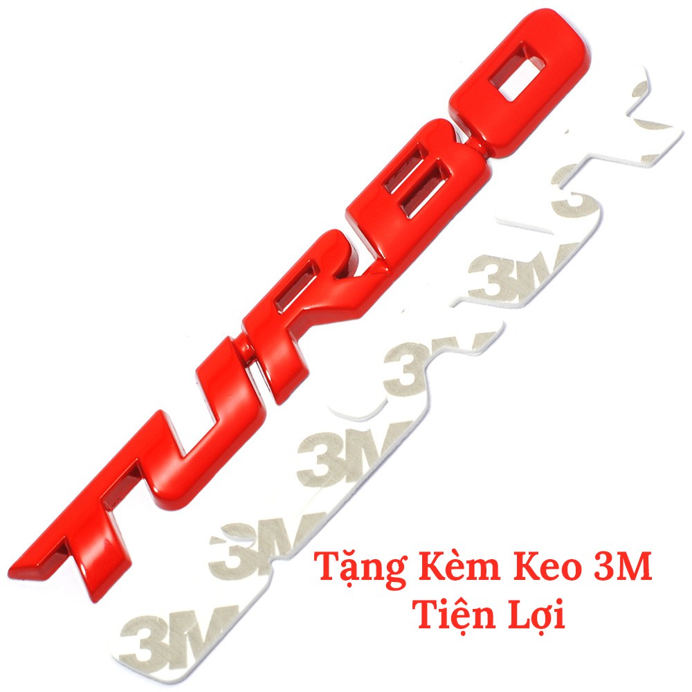 [Mã LIFEAUMAY giảm 10% tối đa 30k đơn 150k] Chữ TURBO 3D Kim Loại - Trang Trí Xe Ô Tô Loại Đẹp