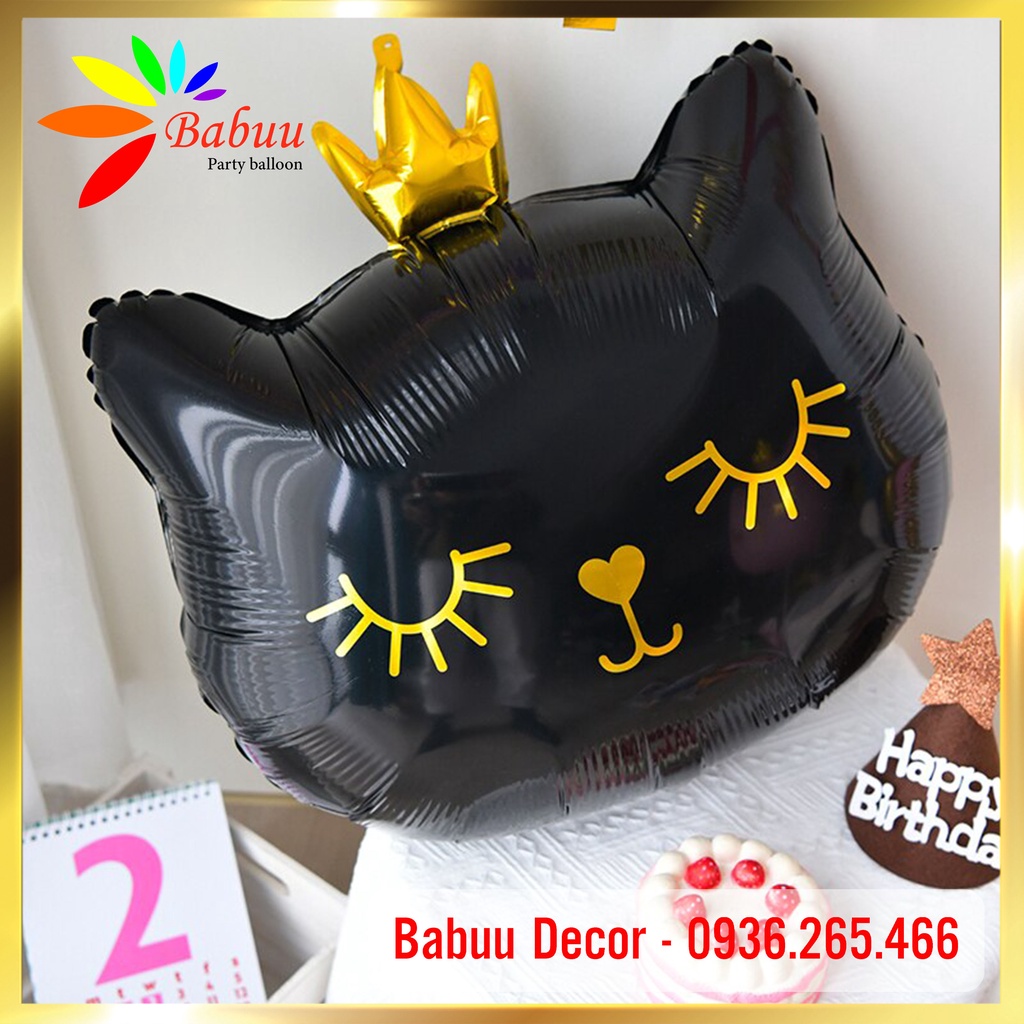Bóng mèo hồng và mèo đen dễ thương trang trí sinh nhật Babuu Decor