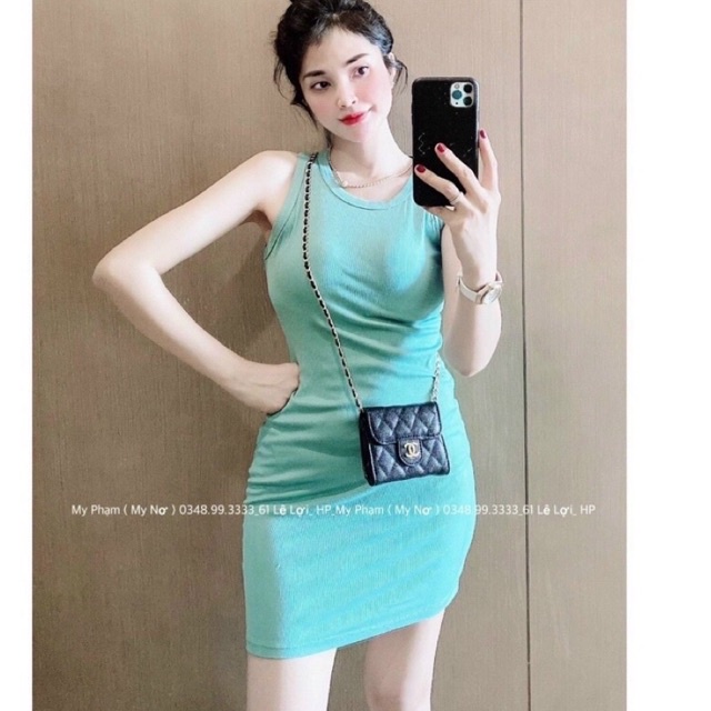 Váy đầm body tăm ba lỗ sát nách sexy siêu xinh L1 lina