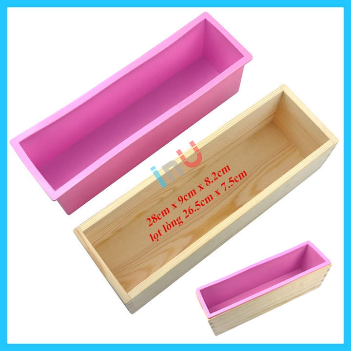 Khuôn silicon chữ nhật làm xà bông handmade, nướng bánh, đổ rau câu pudding