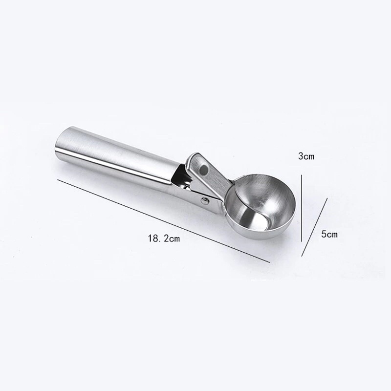 Muôi inox lò xo loại tốt dày đẹp dùng múc kem, múc hoa quả 4.5cm