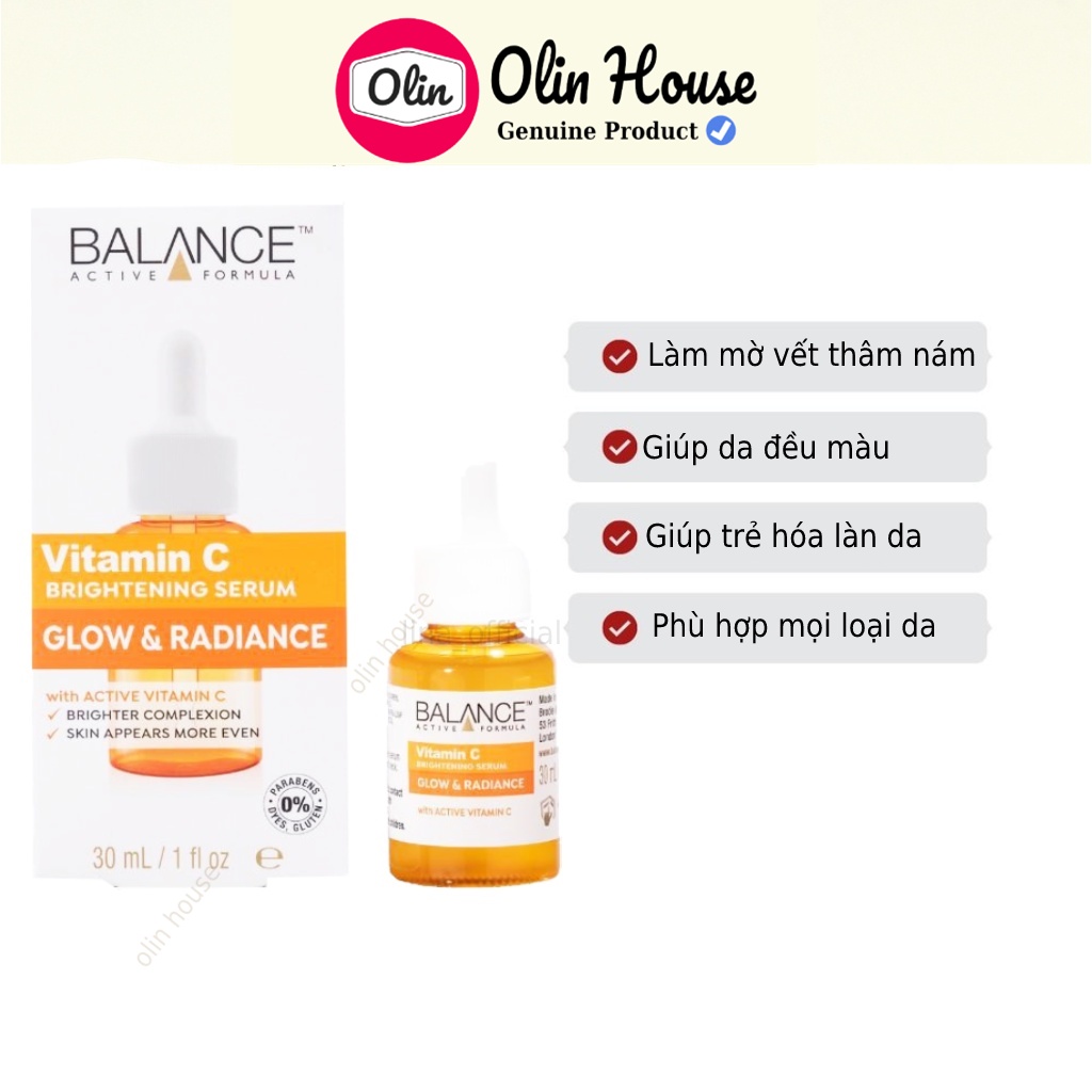 Serum Trắng Da, Mờ Thâm Balance Active Formula Vitamin C Brightening 30ml - Olin House