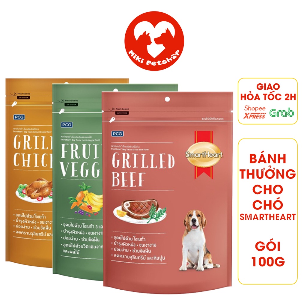 Bánh Thưởng Cho Chó Smartheart Gói 100G Nhiều Vị - Miki Petshop
