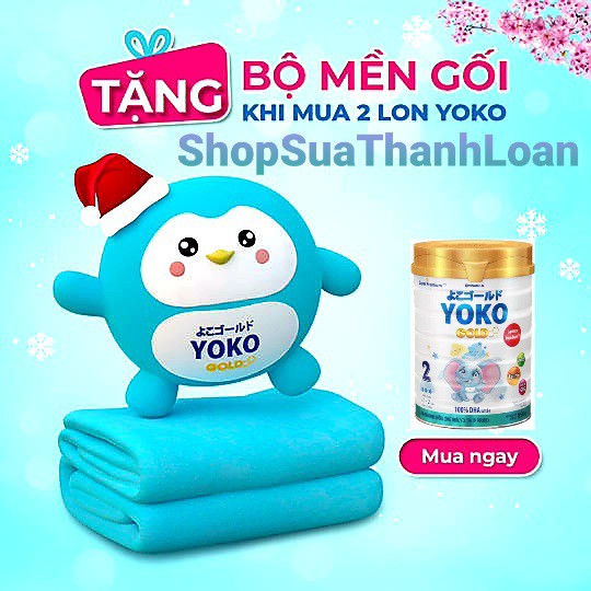 [HSD T3-2023] [QUÀ TẶNG BỘ MỀM GỐI] COMBO 2 LON SỮA BỘT YOKO 2 850G (CHO TRẺ TỪ 1 - 2 TUỔI)