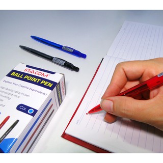 [hộp 50 cây] - [Mua 1 hộp tặng 1 hộp] Bút bi đầu bấm Stacom 0.5mm BP1015