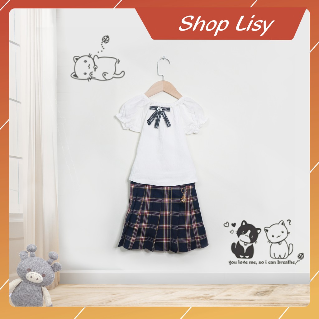 Thời Trang Trẻ Em – Bộ Váy Đầm Kết Hợp Chân Váy Xòe Và Áo Cotton Giấy - Dành Cho Bé Gái Từ 1 Đến 5 Tuổi