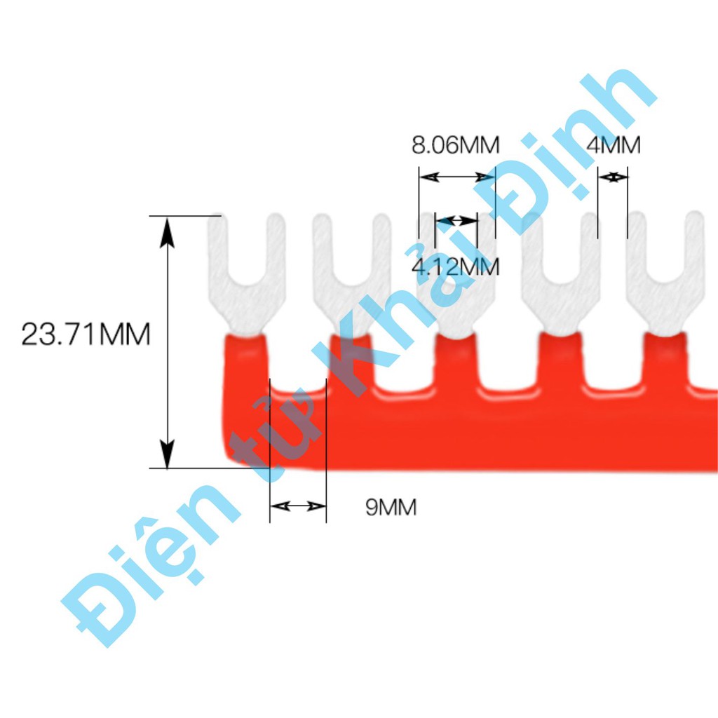 dăm, lượt, thanh nối tắt cầu nỗi dây, Short bar Domino TB 25A các loại 2 đến 12 chân kde4534