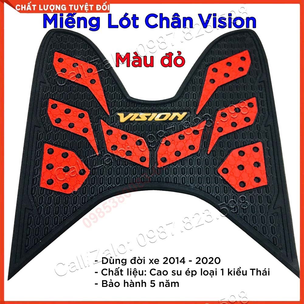 Thảm Lót Chân Xe Vision 2014 - 2020 Kiểu Thái Lan Hàng F1, Thảm Lót Chân Vision, Miếng Lót Chân Vision