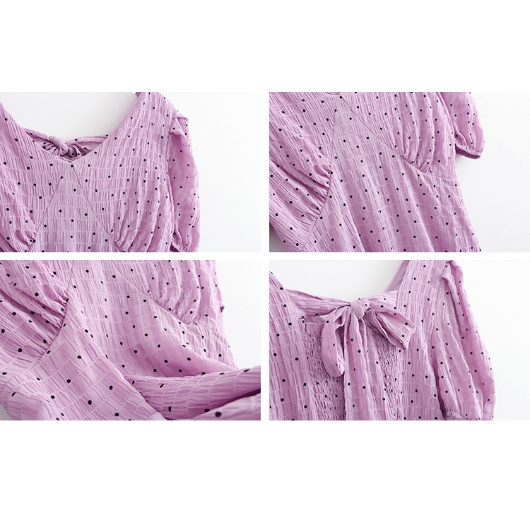 Đầm Cổ Chữ V Họa Tiết Chấm Bi 44932