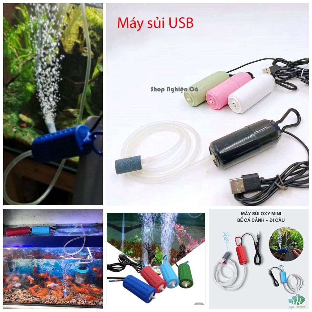 (Hàng tốt) Bộ máy sục sủi khí oxy mini bể cá cảnh thủy sinh siêu êm hàng cao cấp , máy bơm khí oxy hồ cá
