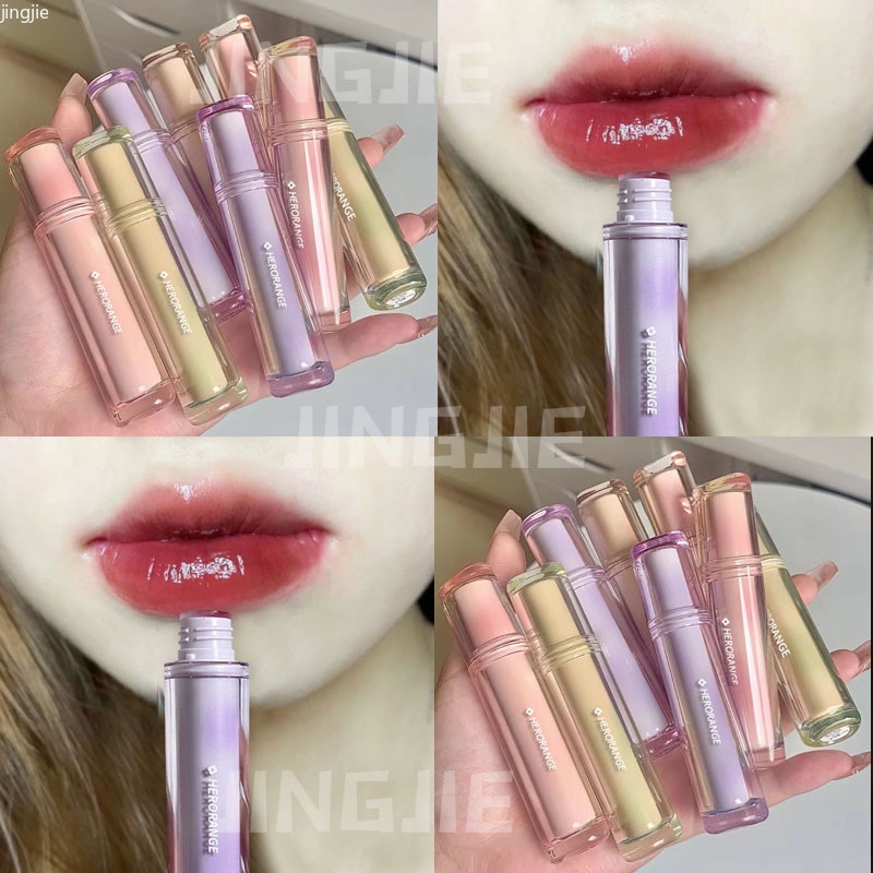 Son Bóng HERORANGE Tráng Gương Lâu Trôi Không Dễ Phai Màu Thiết Kế Vỏ Hình Ly Trà Băng Độc Đáo