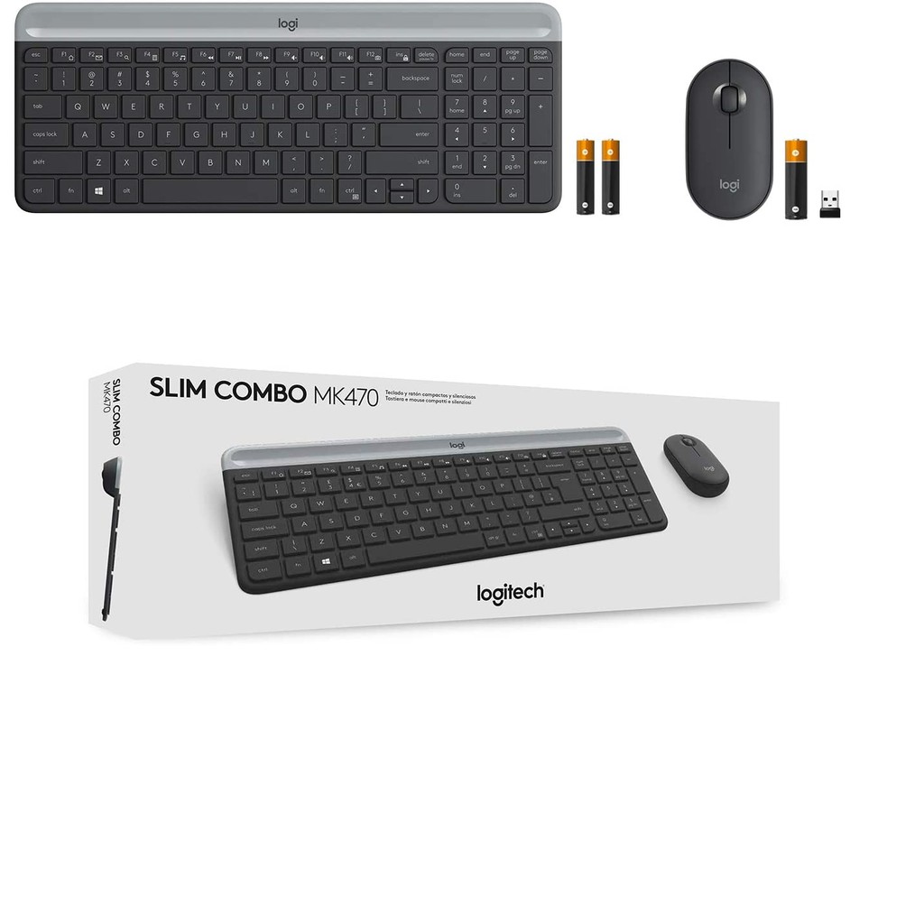 Bộ phím chuột không dây logitech MK470 Slim - Hàng Chính Hãng