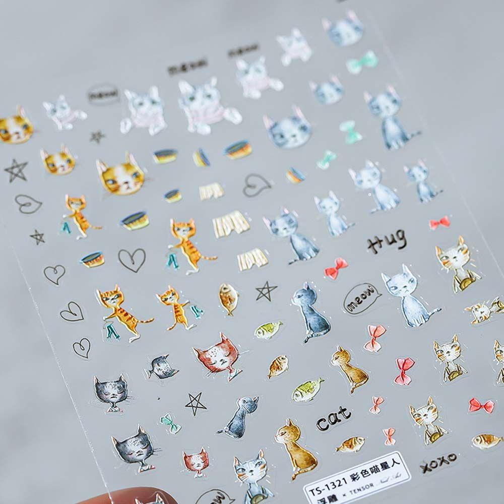 Miếng Dán Trang Trí Móng Tay Hình Gấu 3D DIY