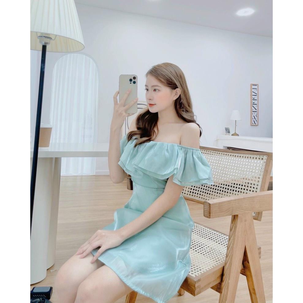 Đầm nữ, đầm bệt vai xanh mặc được 2 kiểu thêm sự lựa cho cho các nàng phom chuẩn hàng cao cấp Tây Thi Shop | BigBuy360 - bigbuy360.vn