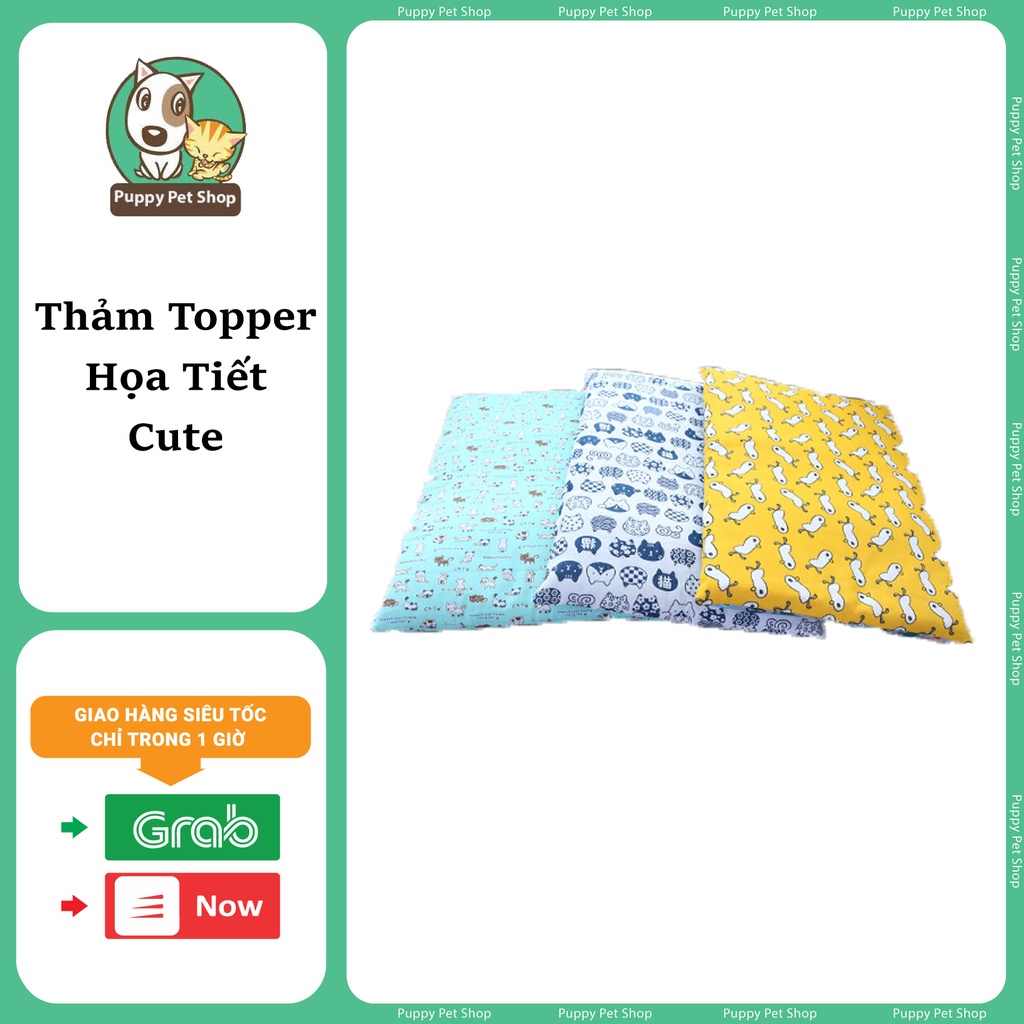 Thảm topper cho thú cưng, chó mèo họa tiết Cute