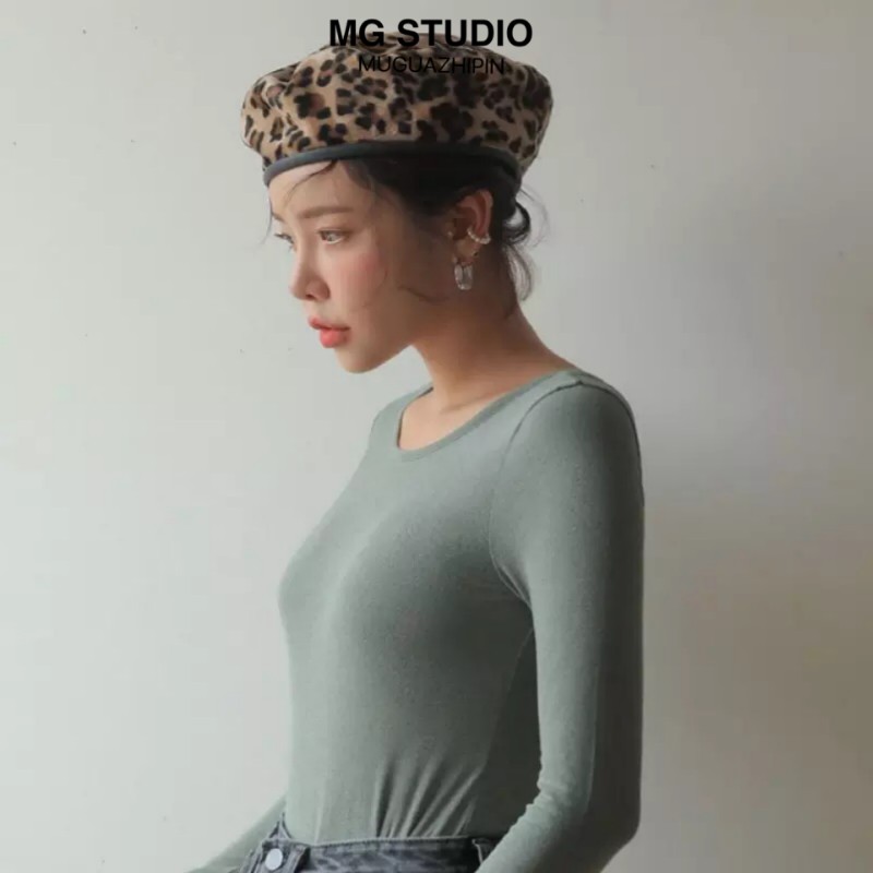 Mũ Nồi MG STUDIO Họa Tiết Da Beo Bằng Vải Len