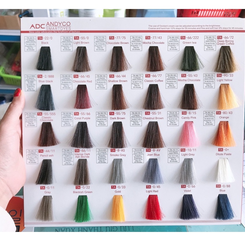 Thuốc Nhuộm Tóc ANDYCO, Không Kèm Oxy Màu Thời Trang Bền Đẹp, Mùi Thơm Không Phai