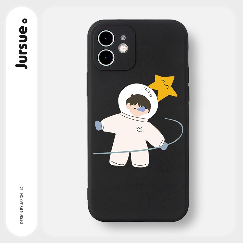 Ốp lưng JURSUE hoạt hình cặp đôi dễ thương đẹp cho iPhone 13 12 11 Pro Max SE 2020 X XR XS ip 8 7 6 6S Plus kute Y167
