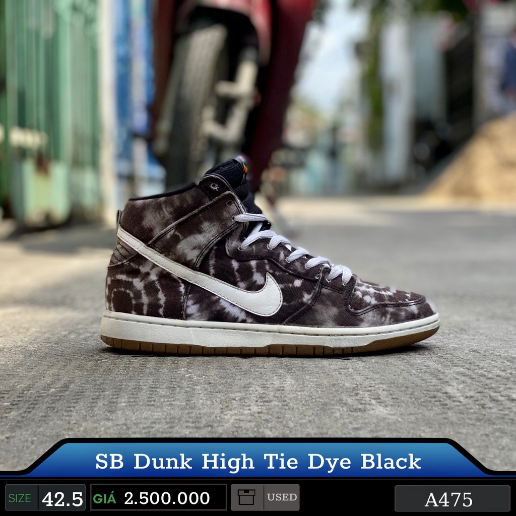 Giày Cũ SB Dunk Tie Dye Balck Size 42.5 2hand chính hãng cam kết real trọn đời - Giày Cũ Sài Gòn