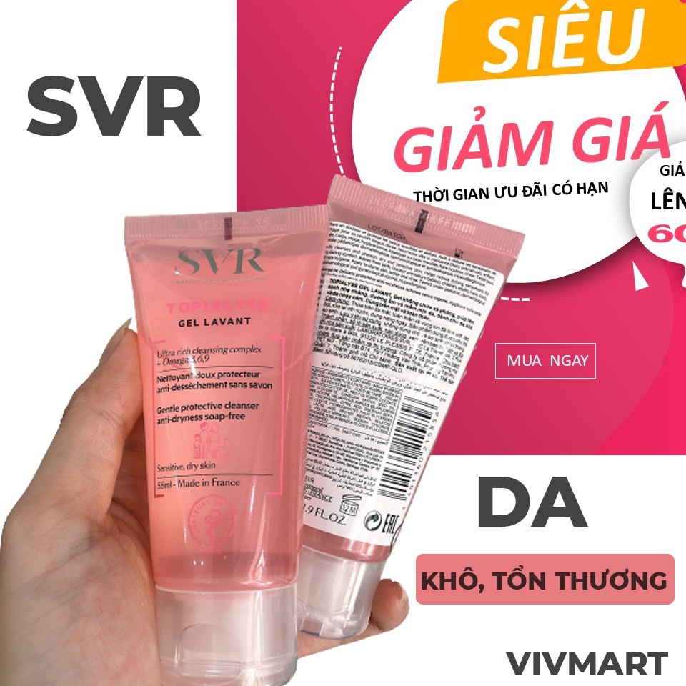 ✅ Gel Rửa Mặt SVR 55ml - làm sạch, loại bỏ tế bào chết