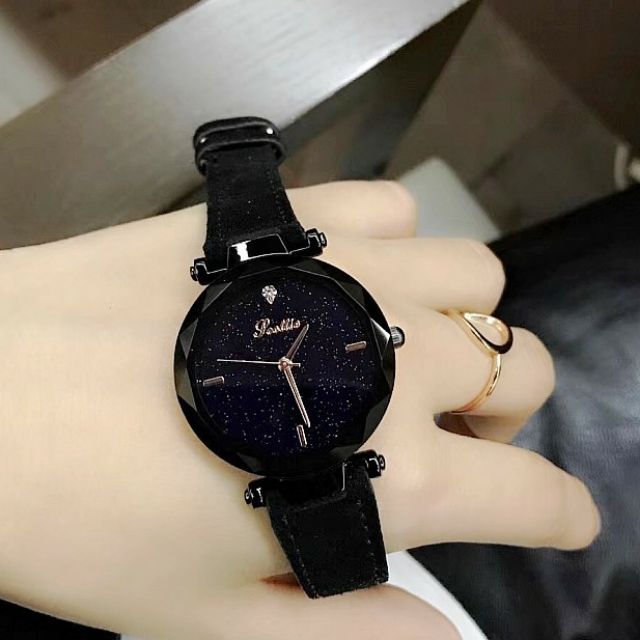 Đồng Hồ Nữ SCOTTIE 8053 Dây Da Lộn Chính Hãng