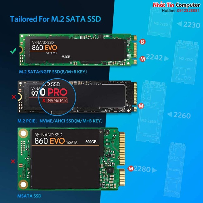 Hộp box đựng ổ cứng SSD M.2 B-Key USB Type-C Ugreen chính hãng