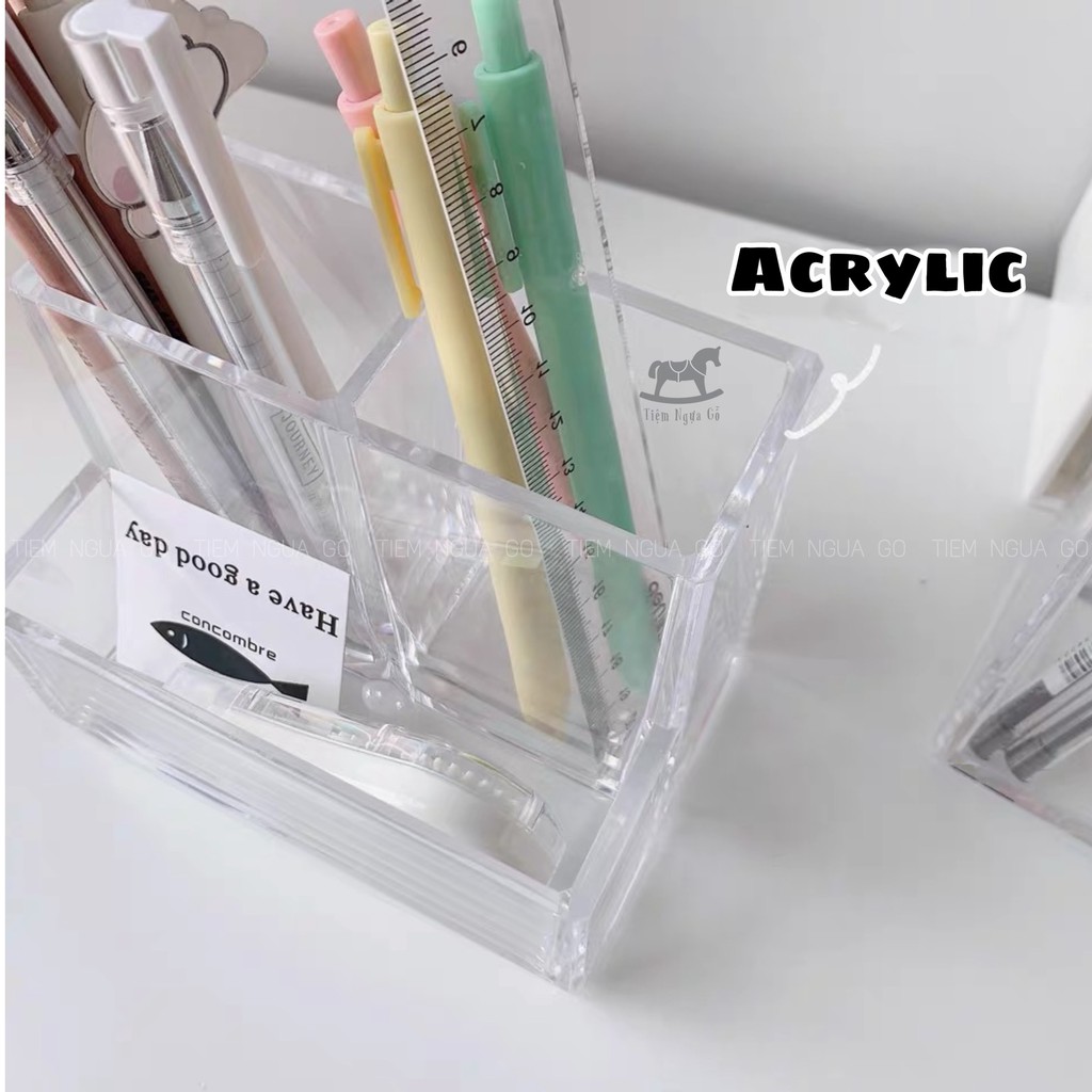 [Mã SKAMLTSM9 giảm 10% đơn 99K] Hộp Cắm Bút Chất Liệu Acrylic Đựng Bút Và Dụng Cụ Văn Phòng Phòng Phẩm