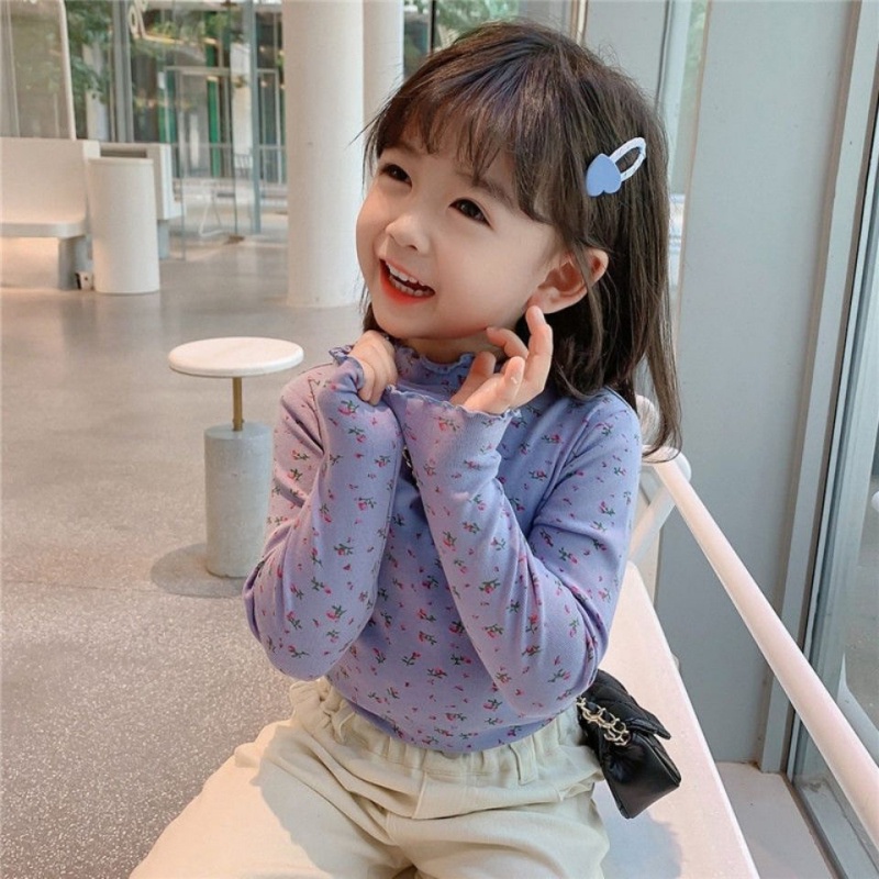 Áo thun tay dài in họa tiết thời trang mùa thu cho bé gái 1-5 tuổi