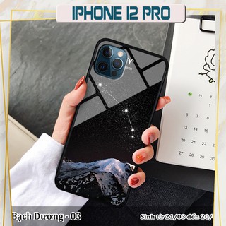 Ốp lưng kính 3D iPhone 12 Pro -cung hoàng đạo