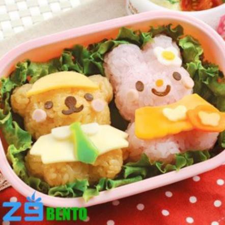 BỘ DỤNG CỤ ÉP CƠM GẤU THỎ KÈM TẤM CẮT TRANG TRÍ - Cao cấp