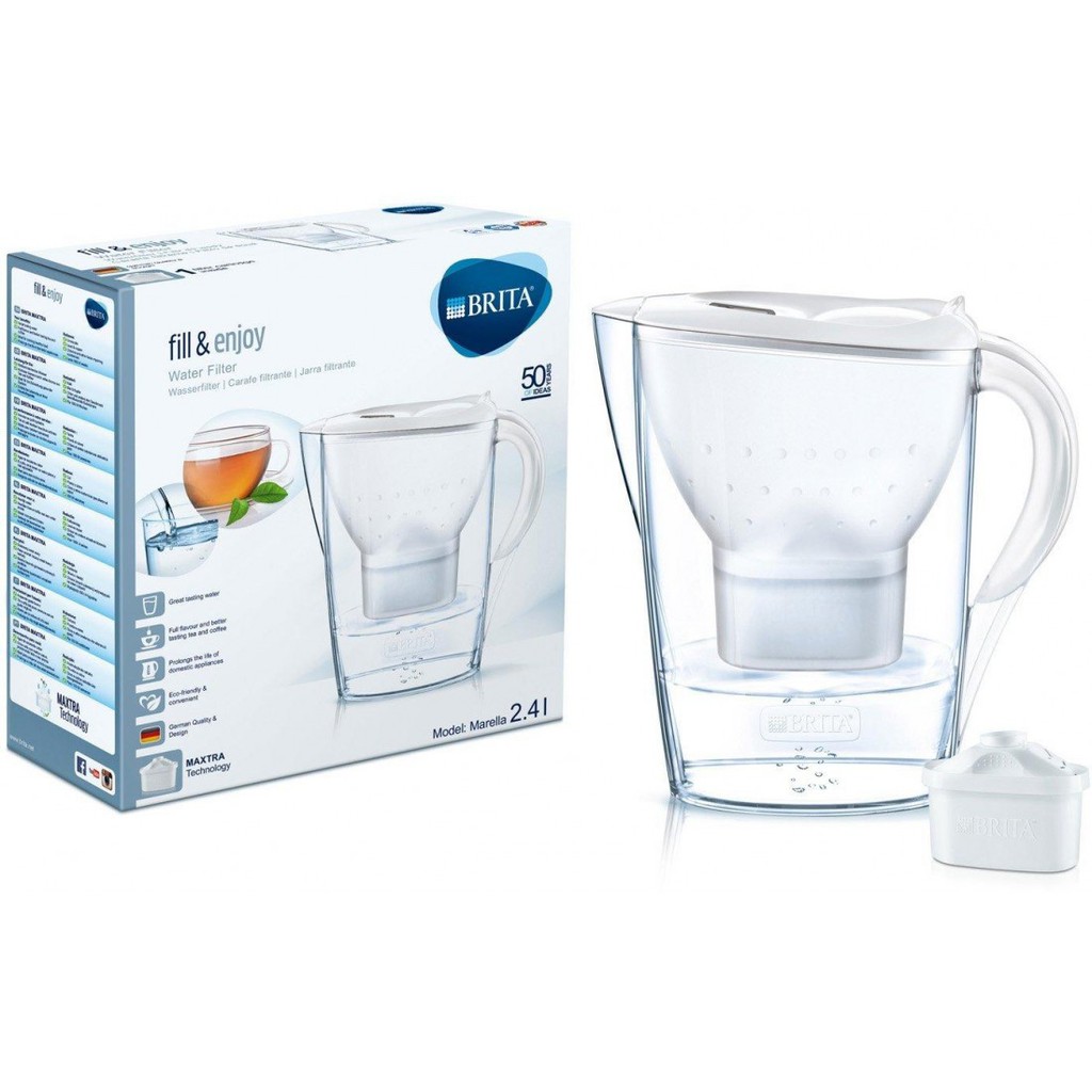 Bình Lọc Nước Brita Marella 2,4L, Màu Trắng