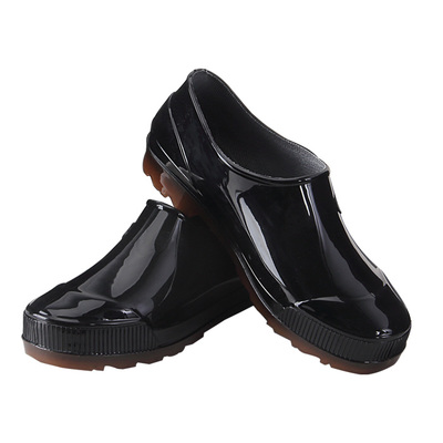 Giày mưa Giả Da Nam Giày nước giày nhà bếp thấp đầu bếp chuyên dụng chống trượt công việc không thấm nước chống bẩn