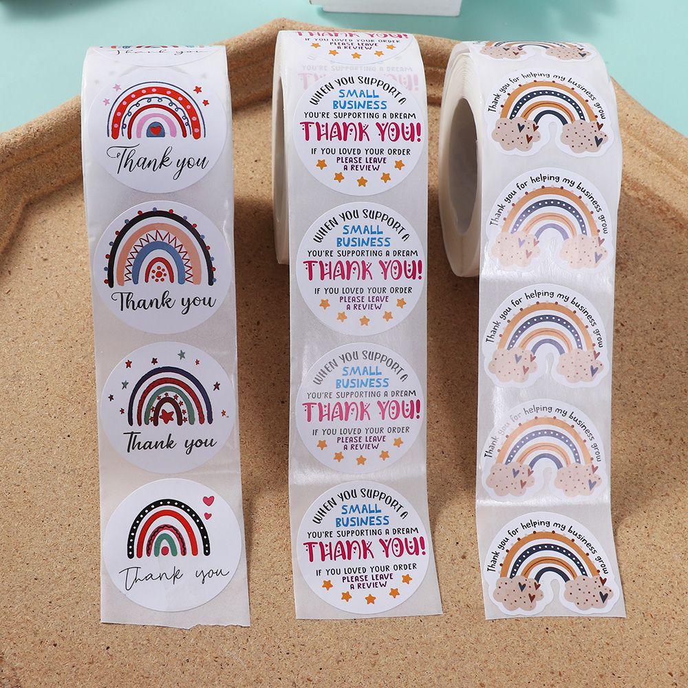 Cuộn 500 Nhãn Dán 1.5inch In Chữ Thank You Dùng Để Trang Trí Quà Tặng