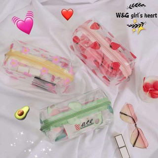[Hàng mới về] Túi đựng mỹ phẩm bằng nhựa PVC trong suốt chống nước sức chứa lớn nhỏ gọn phong cách Hàn Quốc/ Nhật Bản