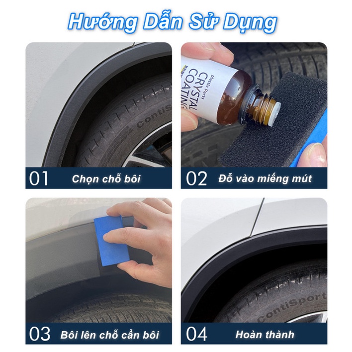 Bộ Phủ Thủy Tinh Đen Nhựa Cô Đặc Plastic Crystal Coating - Home and Garden