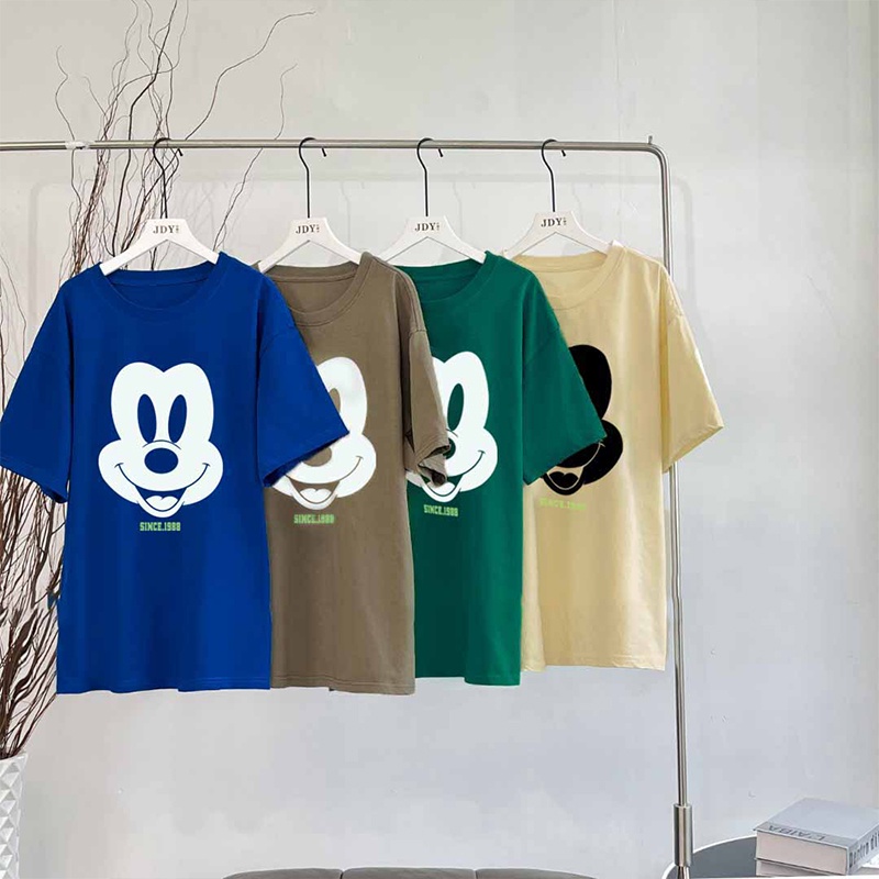 NRVP Áo Thun Tay Ngắn Cổ Tròn Bằng Vải Cotton 100% Nguyên Chất Thời Trang Mùa Hè Dành Cho Nữ Phong Cách Hàn Quốc