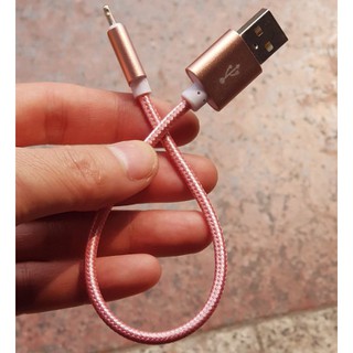 Cáp sạc pin dự phòng dài 20cm dây dù iPhone, Micro Usb, Type C