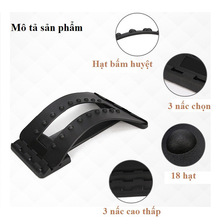 Khung massage lưng nắn chỉnh cột sống, định hình chống thoát vị đĩa đệm - Loại 18 Hột