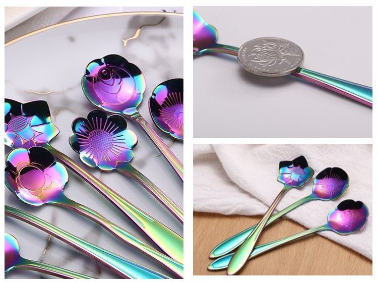 Stainless Steel Petal Spoon Tableware Symphony Stirring Coffee Spoon